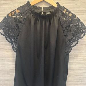 Worthington Black Lace Accent Blouse